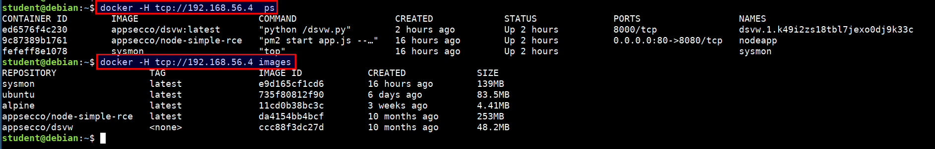 docker tcp host usage