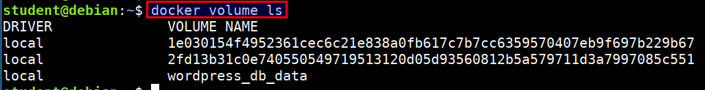 docker volume ls