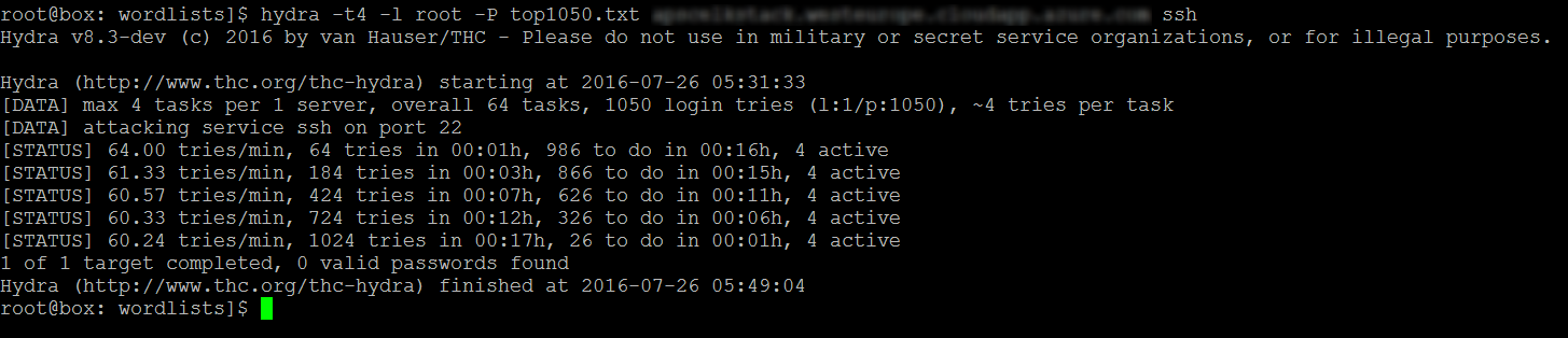 Hydra SSH Brute Force