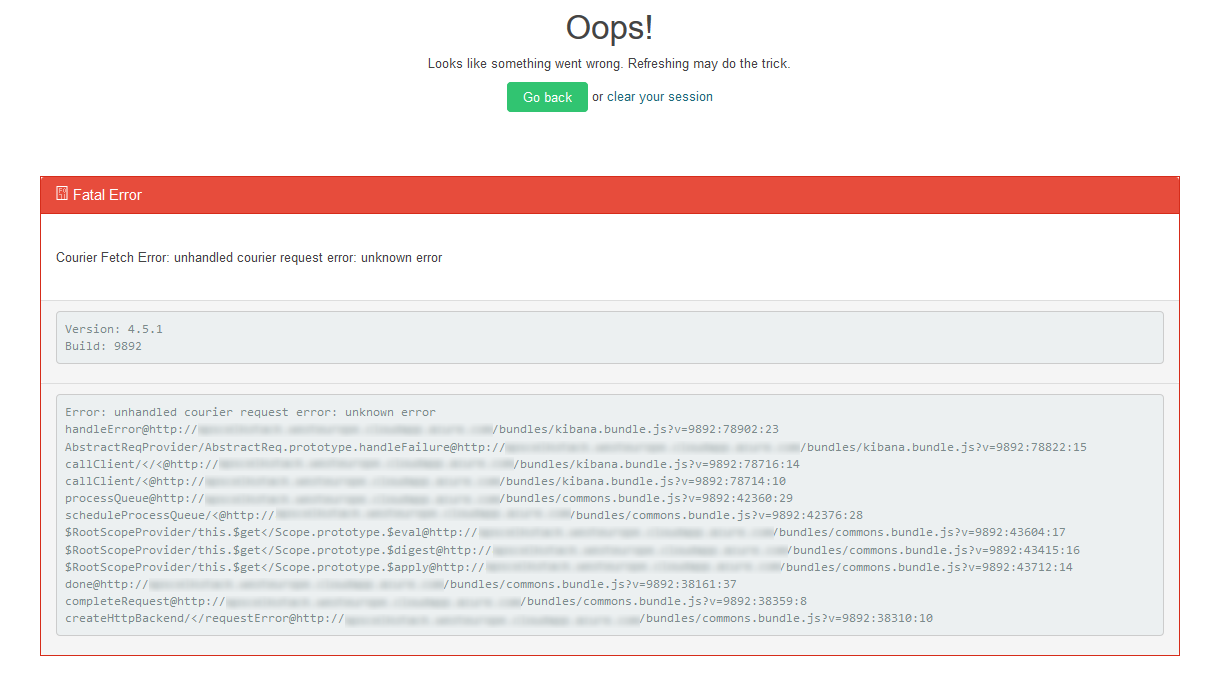 Verbose Kibana stack traces
