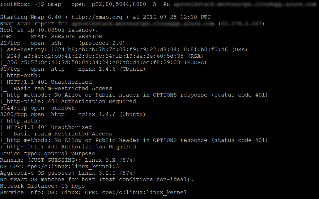 Service enumeration scan